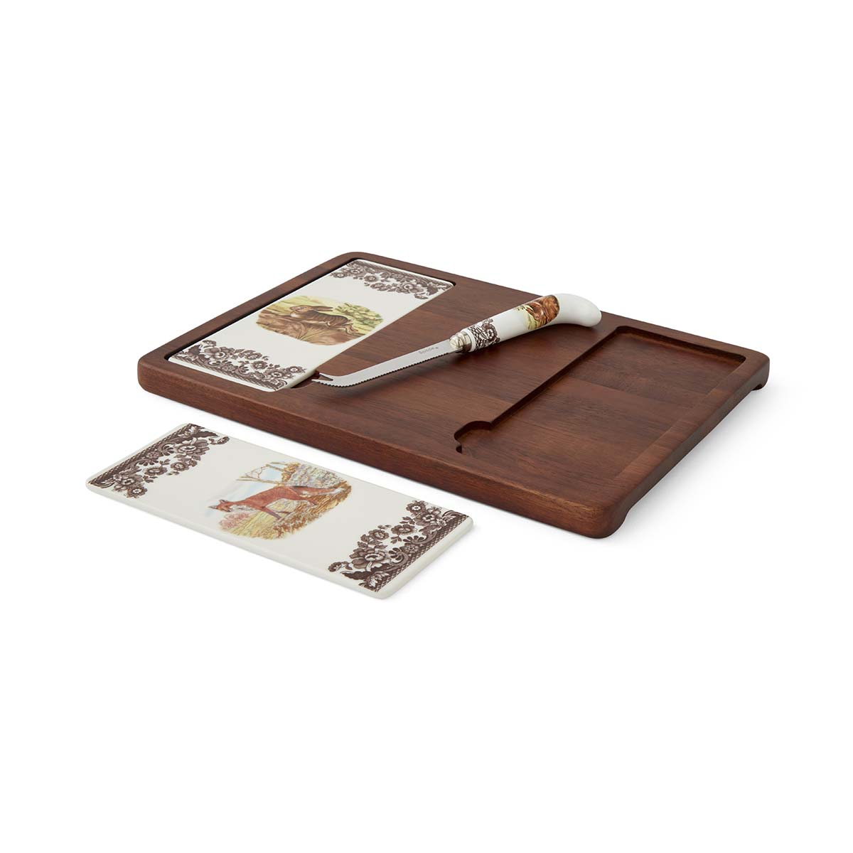 Woodland Cheese Board & Knife, Fox & Rabbit image number null